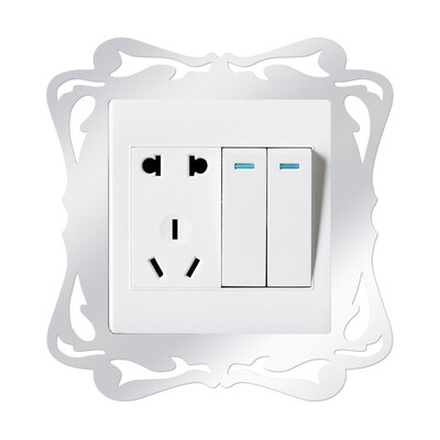 

〖Follure〗Switch Sticker Home Decor Wall Sticker Mirror For Shop Home Wall Decoration 4PC