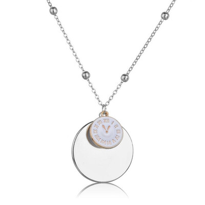 

Simple Ladies Round Pendant Necklace OL Style High Quality European And American Personality Charm Wedding Party Fashion Jewelry