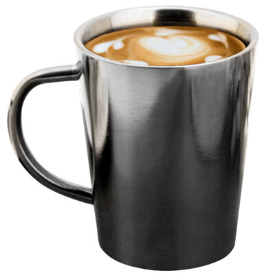 

350ml Double Layer Stainless Steel Coffee Milk Tea Mug Water Cup with Handle