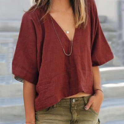 

Starmoon Womens Lady Fashion Soild V Neck Blouse Sexy Tops Fashion Sleeveless T-Shirt