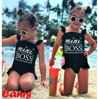 

Toddler Kids Girl One-piece Black Summer Swimsuit Swimwear Swimming Costume