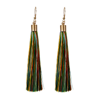 

EK2048 Ethnic Boho Long Tassel Dangle Earrings Women Fashion Brand Jewelry European Exaggerated Drop Earrings Vintage Pendientes