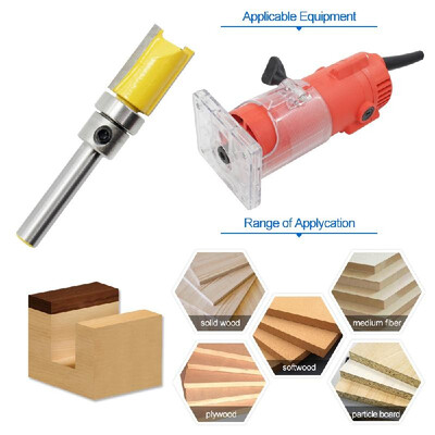 

3PCS 14 inch Shank Flute Flush Trim Pattern Router Bit Set Top Bearing Woodworking Milling Cutter Tool