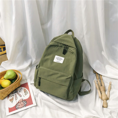 

Ins super-hot schoolbag female Korean version of high school students canvas campus simple Japanese backpack shoulder bag