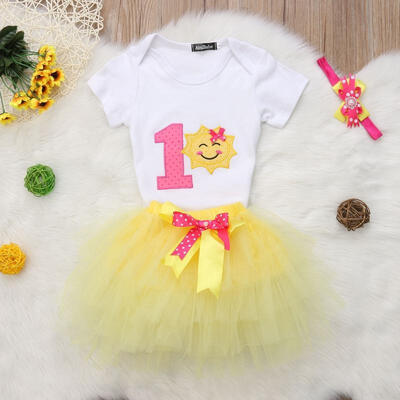 

Newborn Baby Girl Princess Party Tops Romper Tutu Skirt Dress Outfits Clothes