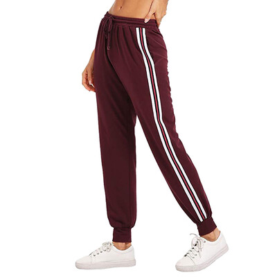

Women High Waist Harem Pants Women Stripe Elastic Waist Stripe Casual Pants
