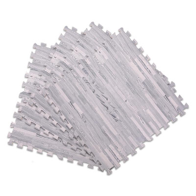 

4 Pcs Foam Floor Mats Printed Wood Thick Exercise Mat with Interlocking Tiles Protective Flooring Cushion for Home Gym Equipment W