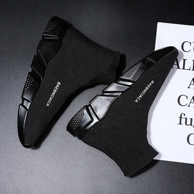 

Autumn Mens Slipper Shoes Mens Sports Black Summer Socks High-top Canvas Tide Shoes