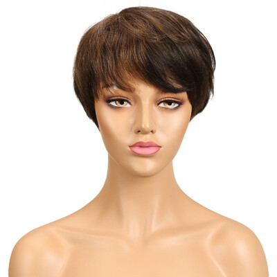 

Noble Peruvian Straight Human Hair Wigs Remy Non Lace Front Human Hair Wigs With Bangs Perruque Cheveux Humain