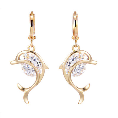 

Jewelry Dolphins Accessory Earrings Love Ear Plated Beautiful Stud Ladies Exquisite Pair 1 Dolphin