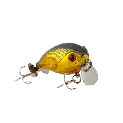 

14g 5cm Lifelike Small Hard Fishing Lure Chubby Crank Bait Tackle with Treble Hooks Diving 1m