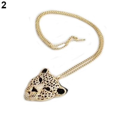 

Fashion Retro Vintage Cool Hollow Leopard Head Pendant Necklace Jewelry Unisex