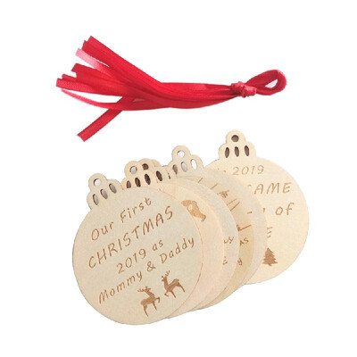

Wooden Crafts Christmas Tree Hanging Pendants Ornaments Party Decor Light Bulb Shape