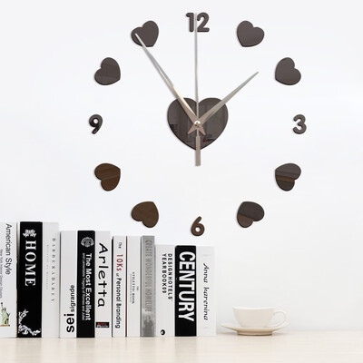 

Gobestart 3D Creative Love Digital Acrylic Mirror Clock Home Decoration Wall Clock