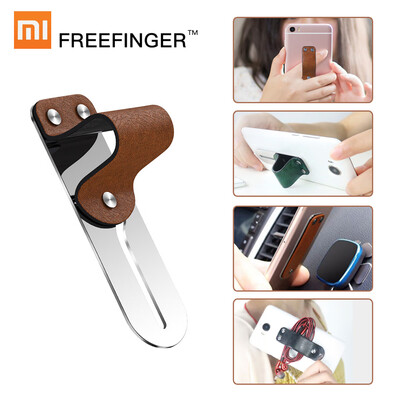 

Xiaomi Freefinger Finger Ring Holder Leather Stainless Steel Mobile Phone Grip Car Phone Mount Stand For iPhone  Max X 8 7 6 Hua