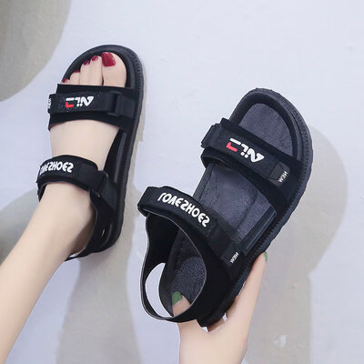 

Sandal women ins tide super fire beach shoes students Joker casual thick-soled muffin hook&loop