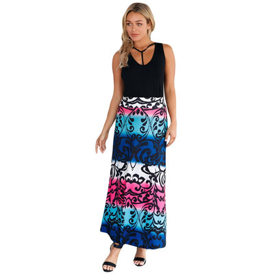 

Floral Print Bohemian Mopping Skirt 65035