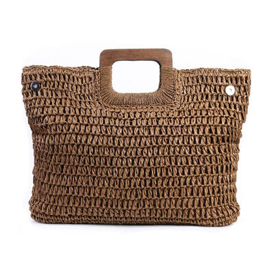 

Vintage Large Capacity Totes Women Woven Shoulder Handbags Top-handle Bags