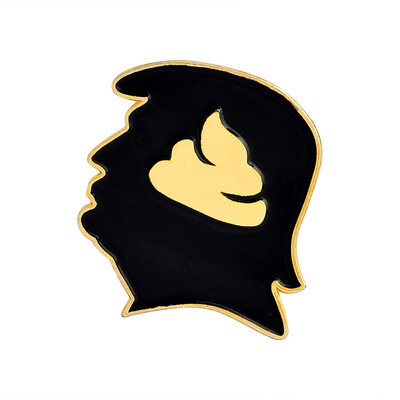 

1PC Creative Funny Trump Head Enamel Brooches Pin Dripping Unisex Gift Jewelry