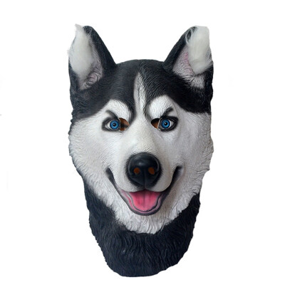 

Halloween Trick Party Simulation Animal Husky Dog Head Environmental Protection Material Latex Mask Halloween latex mask