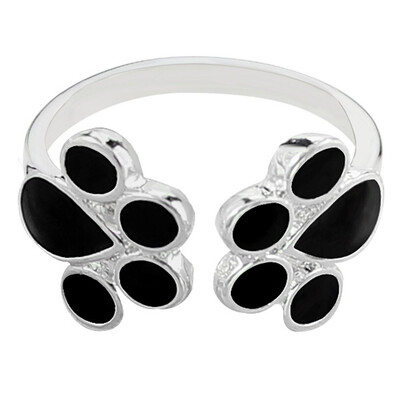 

New Mode Style Cute Claw Cartoon Lovers Festival Ring Hot Animal Footprints Rings Jewelry Cute Dog Cat Claws Ring For Women Gift
