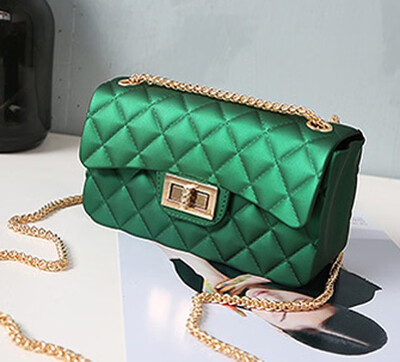 

Mini Chain Jelly Bag 2019 Women Diamond Lattice Flap Girl Casual Clutch Scrub Handbag Silicone Candy jelly Shoulder Bags