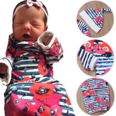 

Cute Baby Girls Newborn Swaddle Long Sleeve Outfits Romper Blanket Lovely