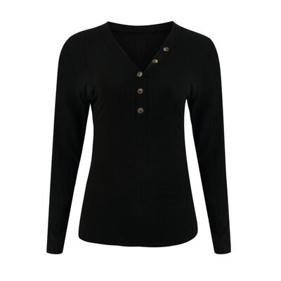 

Sexy V Neck Button Knitted Sweaters Tops Fashion Autumn Winter Women Long Sleeve Sweater Casual Solid Female Pullovers Tops