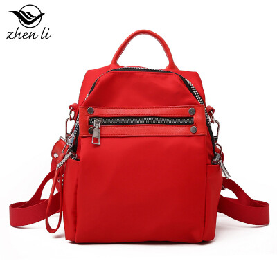 

New nylon womens shoulder bag soft surface solid color sewing thread fashion backpack simple popular handbags