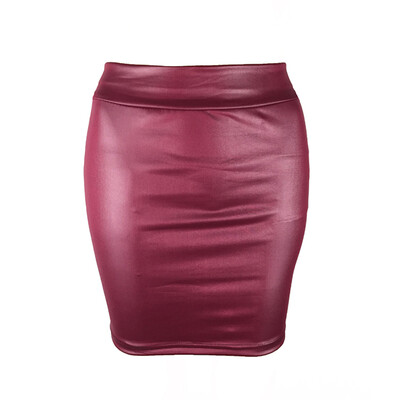 

Womens Sexy Bandage Leather High Waist Pencil Bodycon Hip Short Mini Skirt Dress