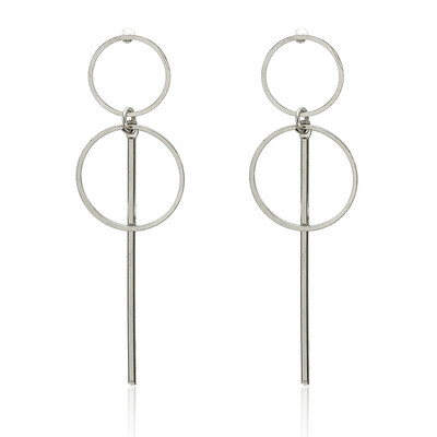 

Simple Hyperbole gold color Silver geometric big round earrings for women fashion Vintage Earring Female drop earrings jewelry