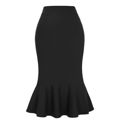 

Summer Women Ladies Slim Sexy Skirt Solid Color Bodycon Fishtail A-line Skirt