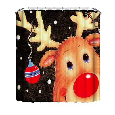 

Gobestart Christmas Waterproof Polyester Bathroom Shower Curtain Decor With Hooks New B