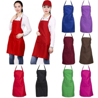 

Men Women Cooking Kitchen Aprons Restaurant Chef Adjustable Bib Apron Dress with Pocket