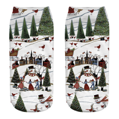 

Gobestart Unisex Christmas Funny 3D Fashion Printed Casual Socks Cute Low Cut Ankle Socks