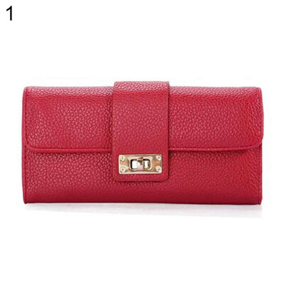 

Women Fashion Faux Leather Trifold Wallet Clutch Phone Card Holder Long Purse