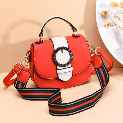 

Summer popular small bag female contrast round drill foreign gas messenger bag ck sweet girl texture portable