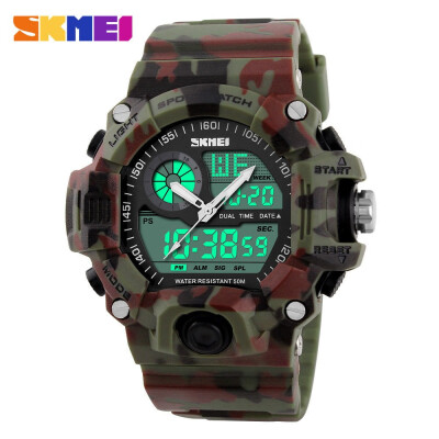 

SKMEI Mens Waterproof Sport Army Alarm Date Analog Digital Black Wrist Watches