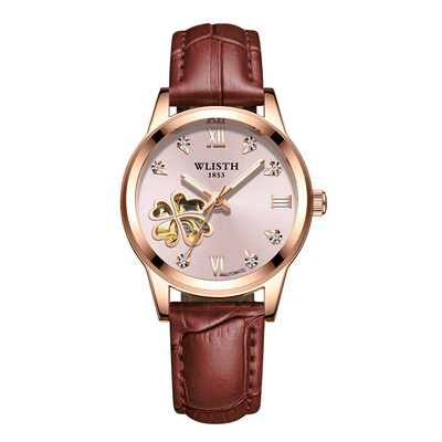 

Trend lady mechanical watch luminous waterproof leather strap female student watch
