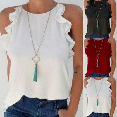 

Plus Size Women Vest Top Sleeveless Shirts Blouse Casual Loose Tank Tops T-Shirt