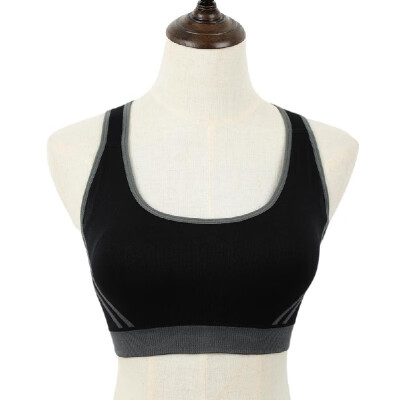 

New Fashion Women Gym Bra Stretch Padded Cross Over Back Seamless Casual Sport Tank Top Camis