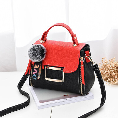 

Cross body bag trend plush simple wild pu leather small square bag shoulder portable handbag
