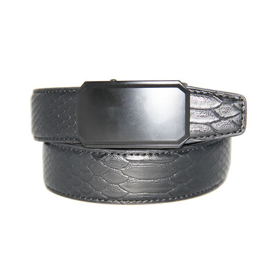 

BPSTAR Mens Automatic Buckle Genuine Leather Mens Ratchet Holeless Belt Business High Quality Mens Real Belt for Pants