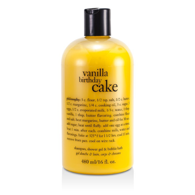 

PHILOSOPHY - Vanilla Birthday Cake Shampoo Shower Gel & Bubble Bath 480ml16oz