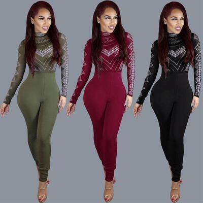 

Women Ladies Clubwear Long Sleeve Playsuit Bodycon Party Jumpsuit Long Romper
