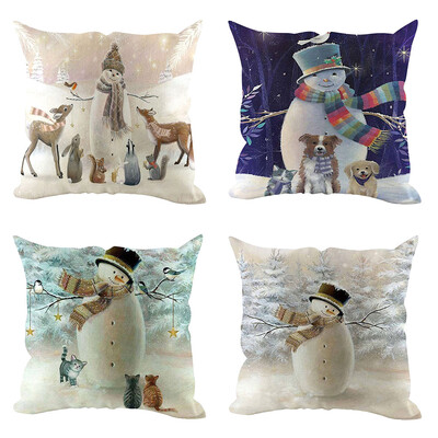 

Siaonvr 4Pcs Christmas Pillow Cover Pillowcases Decorative Sofa Cushion Cover Decoration