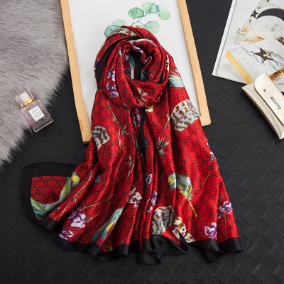 

National wind spring&autumn feather silk scarf sunscreen dual-use air conditioning room shawl beach towel