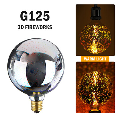 

4W G125 Retro LEDs Edison Light Bulb E27 Base 3D Decorative Home Lamp Bulbs AC 85-265V