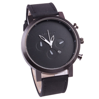 

Mens Simple Three-Piece Quartz Watch Mens Calendar Watch Scrub Belt Casual Watch