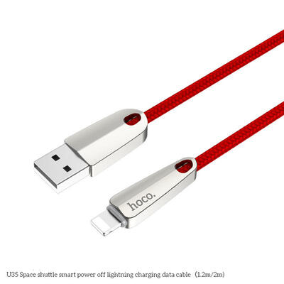 

HOCO U35 Auto Disconnect USB To Lightning Cable LED Light Fast Charging Data Sync Cable For IPHONE-2m